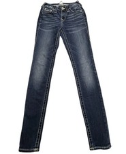 True Religion Jeans Women 24 Horseshoe Pocket Straight Leg Medium Wash Denim Y2K