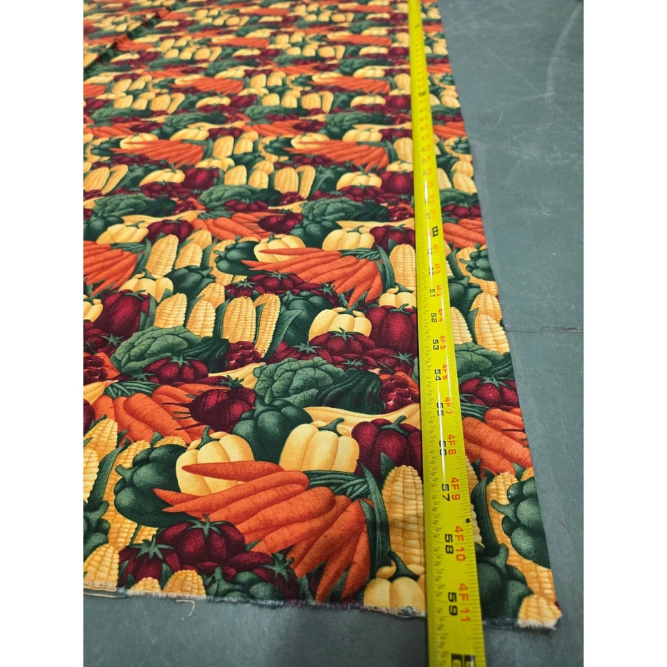 Debbie Mumm Veggie Harvest Print Cotton Fabric Fall SewingRemnant 58x44 in - Image 3 of 4