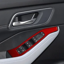 For Nissan Rogue X-Trail 21-25 Red Carbon Fiber Window Lift Switch Panel Cover
