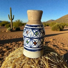 Antique Small Handmade Moroccan Pottery Vase 20th Century