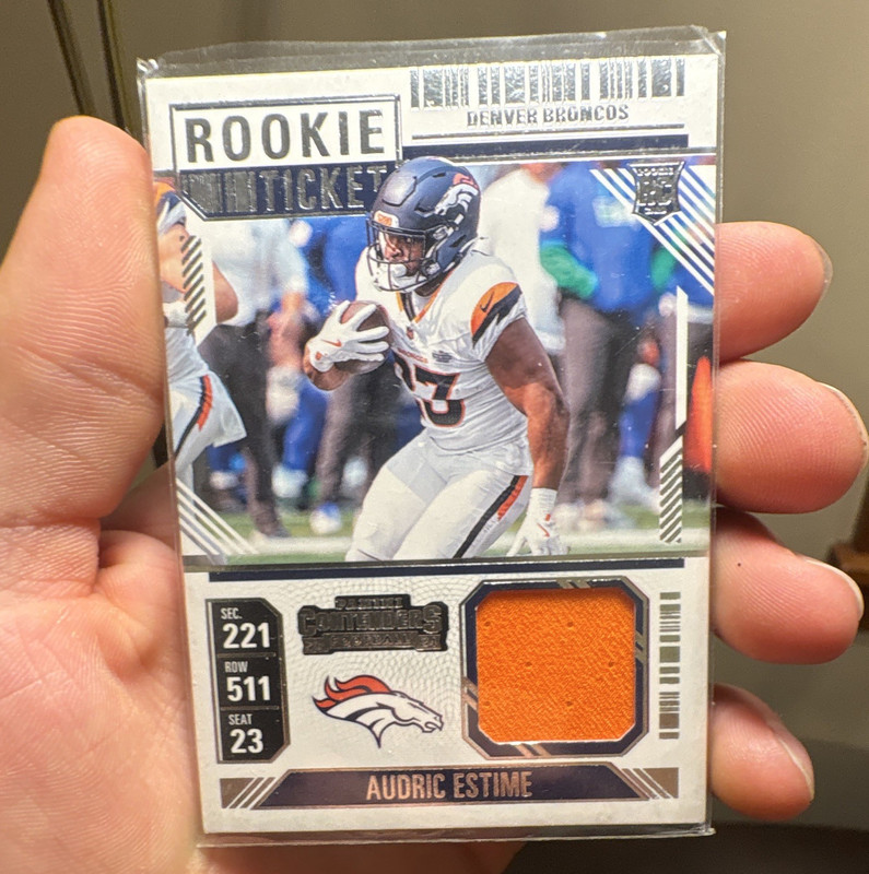 Panini 2024 Contenders Football Audric Estime Rookie Ticket Swatches #RTS-AEE