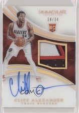 2015 Panini Immaculate Rookie Jersey Number 18/34 Cliff Alexander Patch Auto 2ct