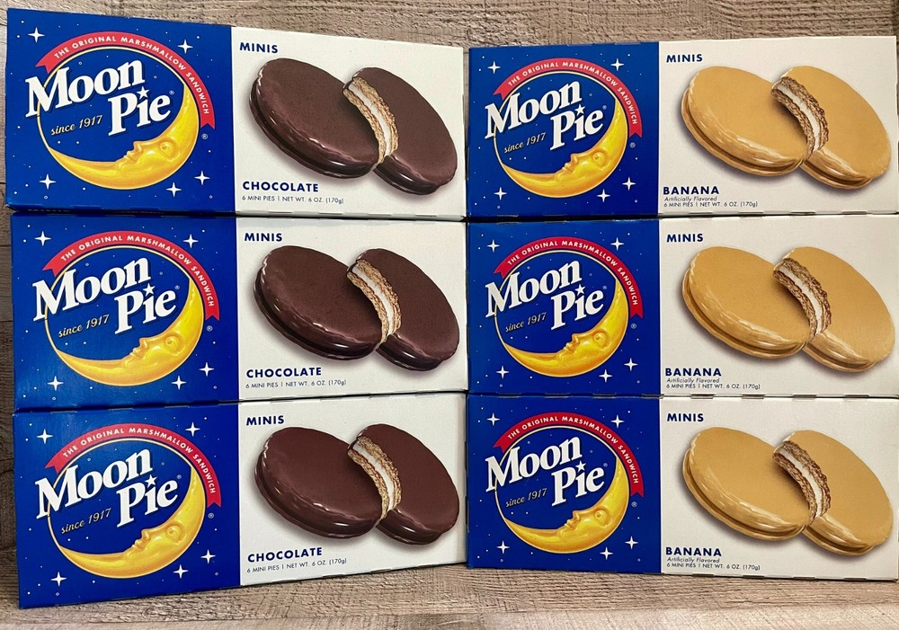 Moon Pies Minis Chocolate 6oz & Banana 6oz Box (6 Boxes)