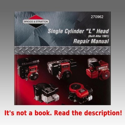 Briggs und Stratton Einzylinder L Kopf Reparaturanleitung auf USB