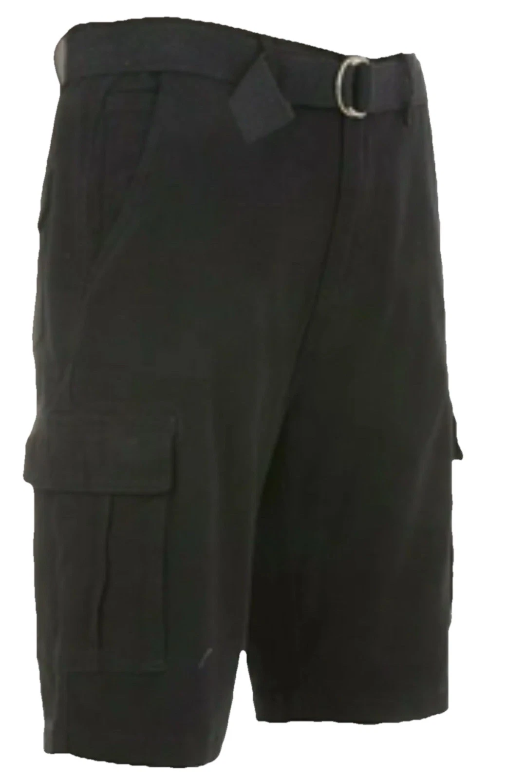 Rugged Trail Men’s Cotton Stretch Twill Belted Cargo Shorts Black size 34