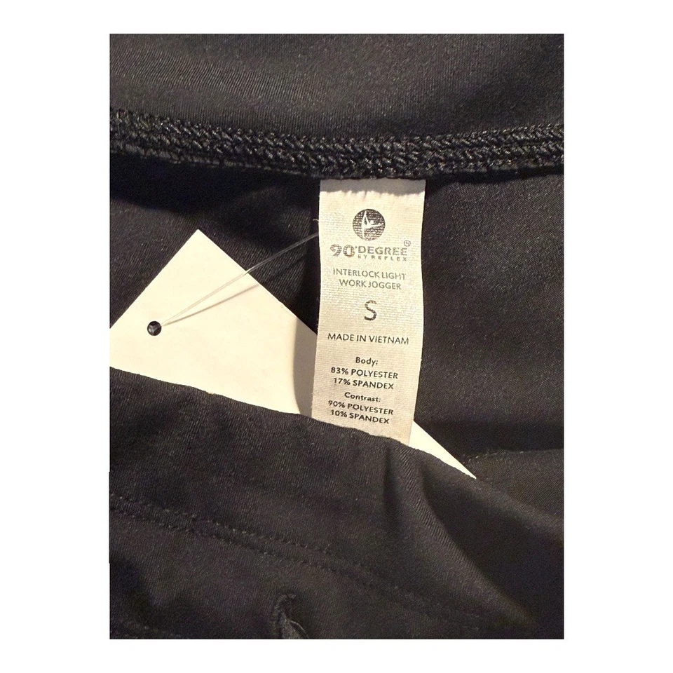 Pantalones Jogger 90 Degree by Reflex Interlock Trabajo Ligeros Cordón Negros Pequeños Nuevos con Etiquetas Foto 3 de 4