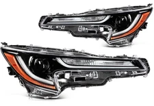 Headlights Assembly For 20 21 22 Toyota For Corolla L LE Black Housing Pair