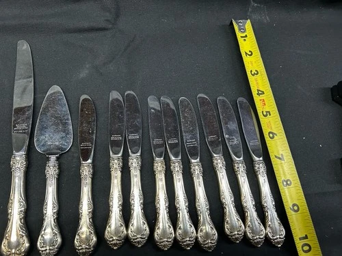 11 Pc King Edward by Gorham Sterling Silver Butter Spreader Dinner Cake 6 1/4"