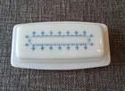 Pyrex Snowflake Garland White & Blue  Butter Dish Vintage Glassware