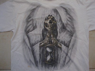 Indian Native American Time White Cotton T Shirt Size L