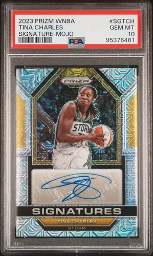 2023 Prizm WNBA Tina Charles Signatures MOJO /25 #SG-TCH PSA 10 GEM MINT! Auto