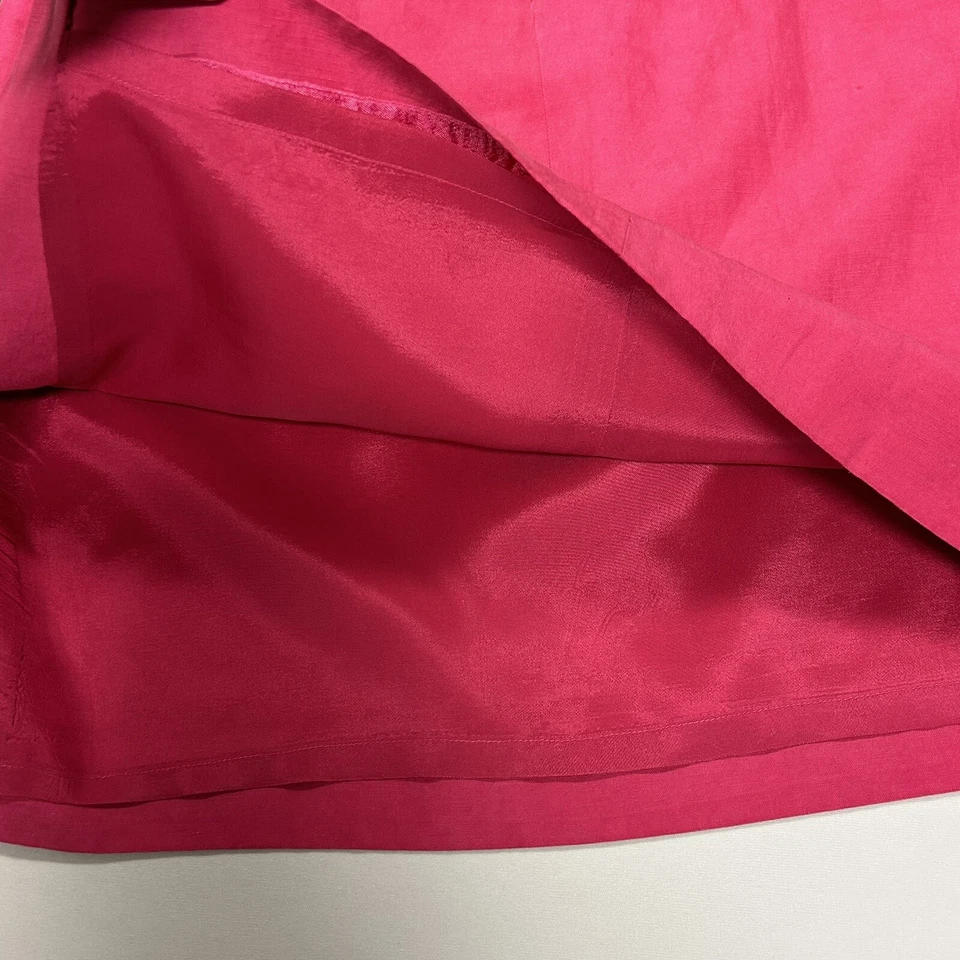 Falda Lápiz David Warren Petites Vintage Seda Lino Talla 8P Forrada Cremallera Rosa Años 90 Foto 4 de 4