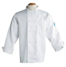 White Chef Coats, Size 4XL, Knot Buttons, 100% Cotton, Long Sleeves - 403-IAW