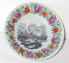 OLD ANTIQUE DRESDEN GERMANY BATTLE OF LUTZEN PLATE 1813