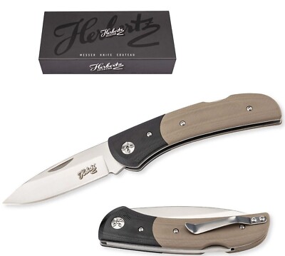HERBERTZ SELECTION FOLDING POCKET KNIFE / G10 / DROP POINT / BELT CLIP  **NEW**