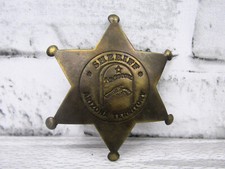 Atq Style Brass Replica Tombstone Arizona Territory Sheriff Star Badge Prop