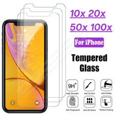 Lot Bulk Tempered Glass Screen Protector For iPhone 15 14 13 12 11 Pro Max XR 8