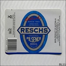 Reschs Original Pilsener 800ml Beer Label (BL11)