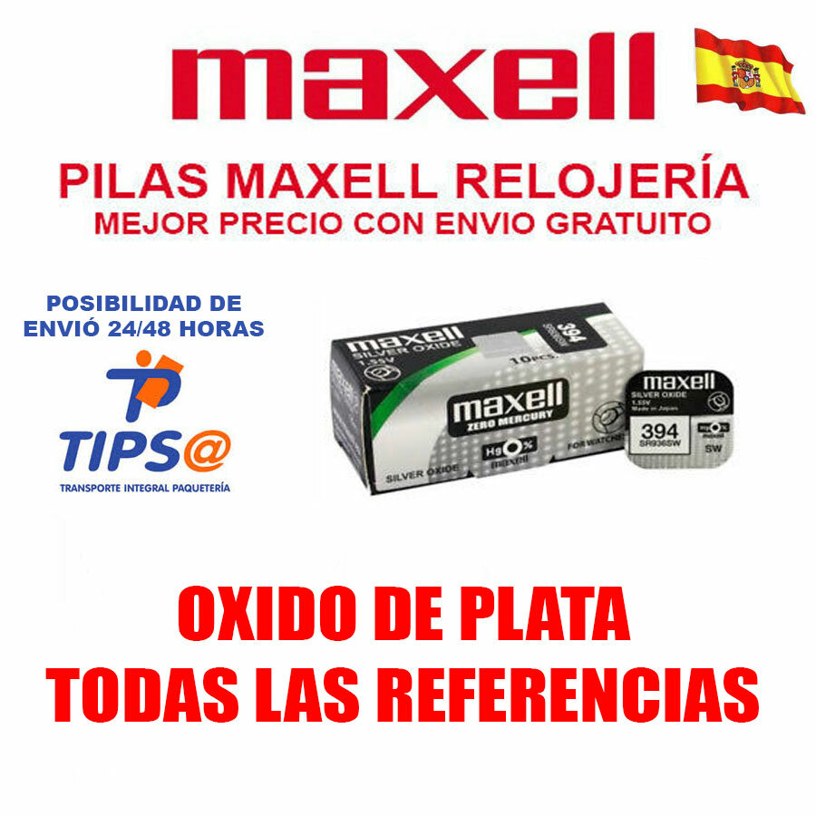 PILAS MAXELL TODAS REFERENCIAS OXIDO DE PLATA 315 317 362 364 377 371 373 399