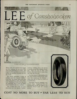 1927 Lee of Conshohocken Tires Cost No More To Buy Vintage Print Ad 3875