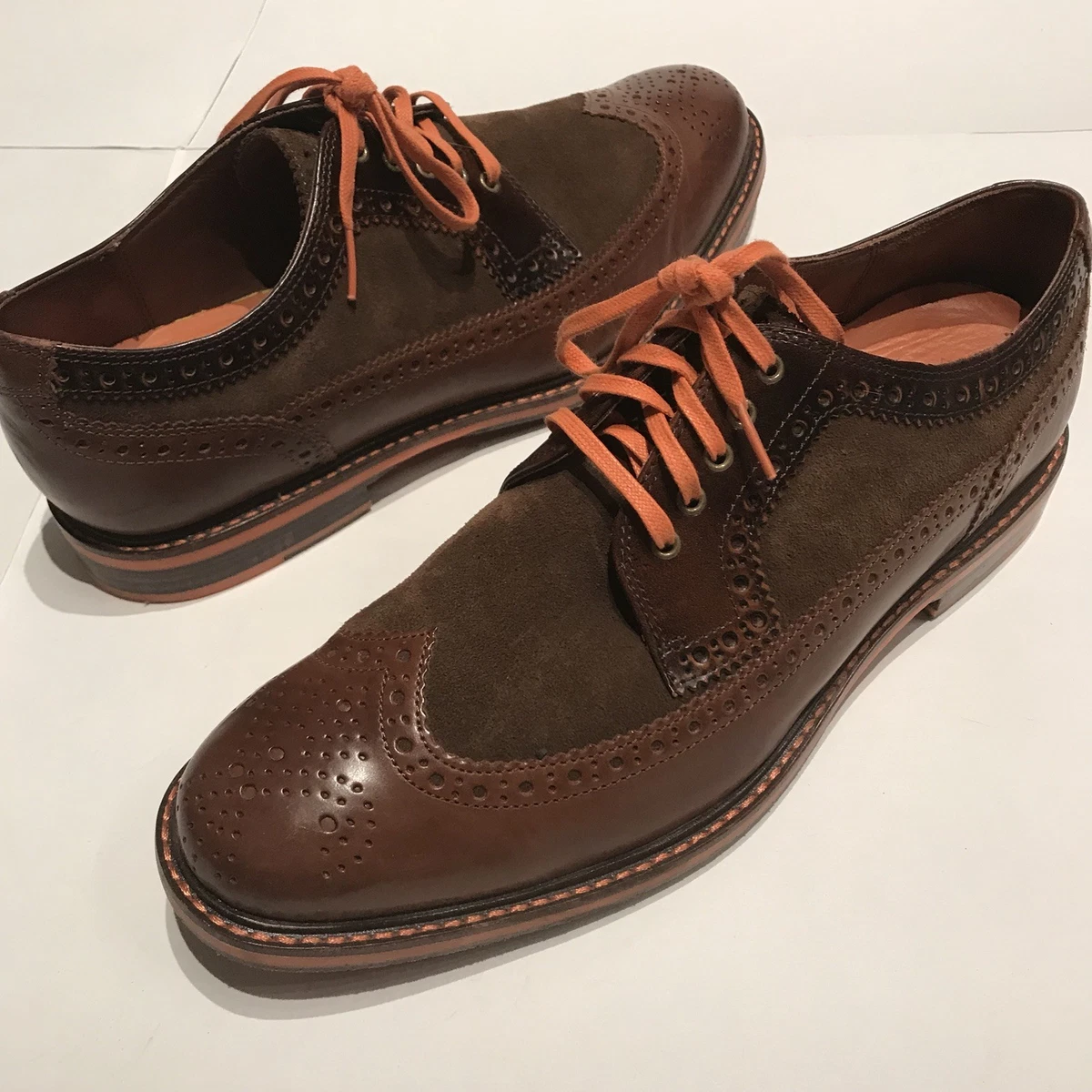 Cole Haan Men s Cooper Square Wingtip Shoes Brown Leather Suede