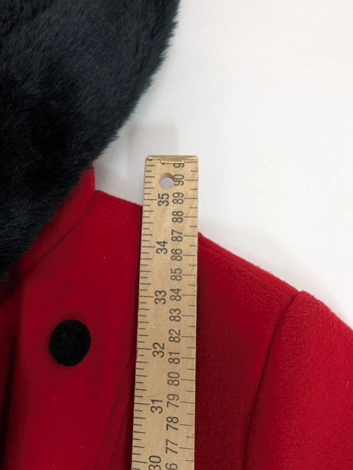 Abrigo para mujer Hell Bunny forrado con capucha rojo negro talla pequeña Foto 4 de 4