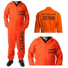 Personalised ORANGE adult overalls printed coveralls gaming custom prison
