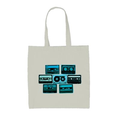 Kassetten - Canvas Tragetasche - Retro Mix Tapes Musik 80er 90er Player