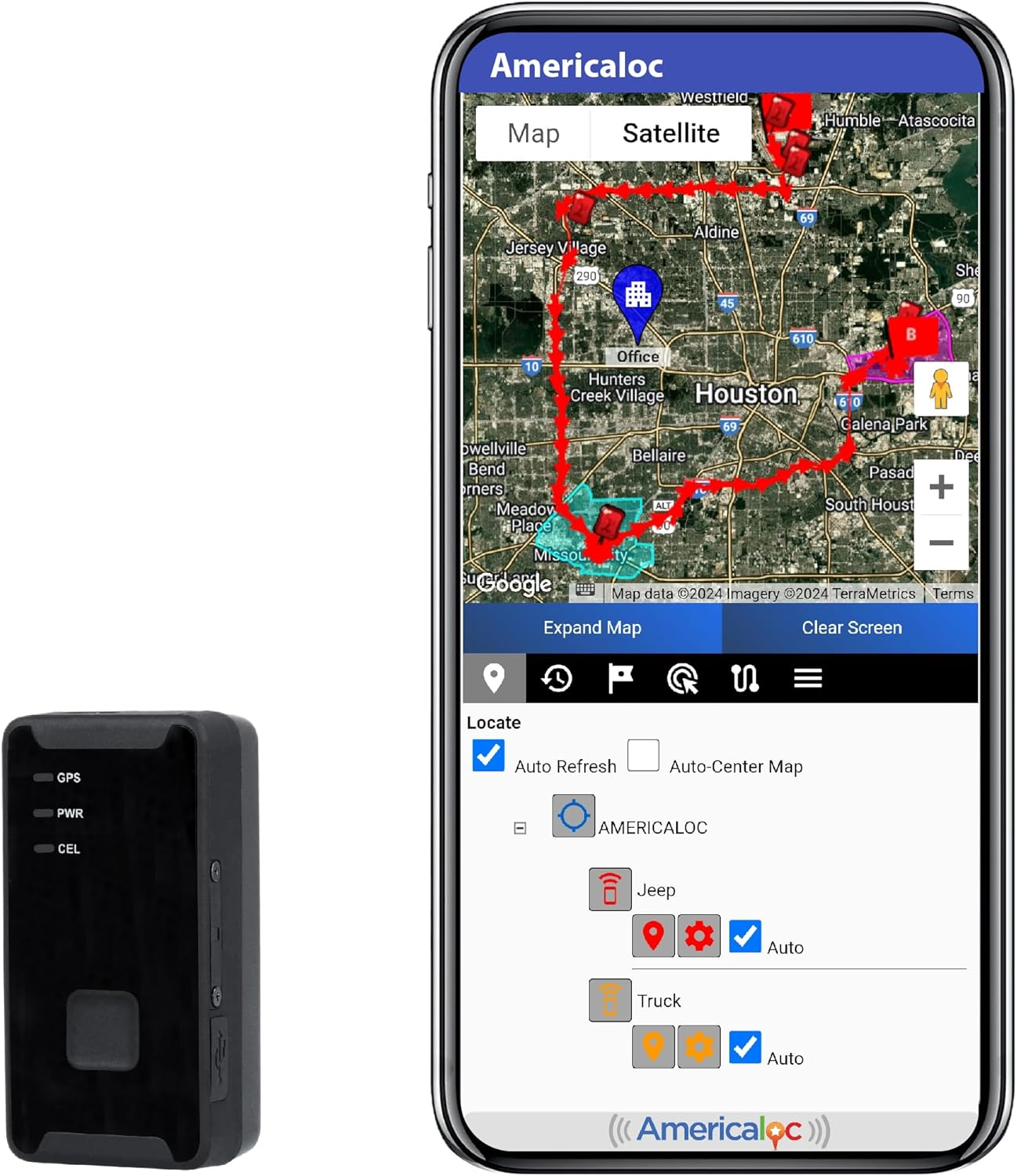 AMERICALOC GPS Tracker. GL300 MXW Series. No Subscription Required. Pay as You G
