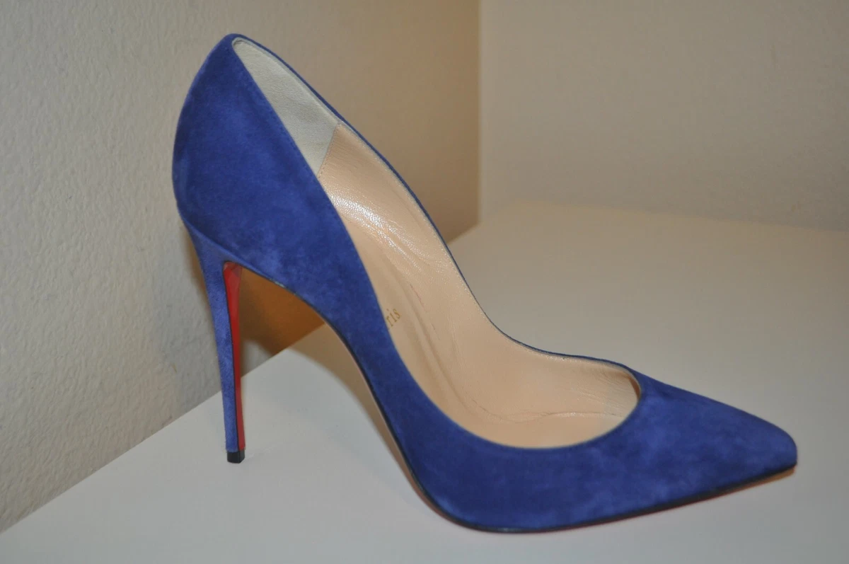 Christian Louboutin So Kate Pointy Toe 120 Pump Shoe Marine Suede