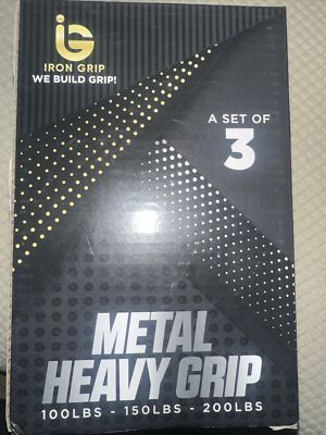 Iron Grip Heavy Metal Grip 3 Pack 100 Lbs 150lbs 200lbs  