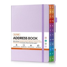 Address Book with Colorful Alphabetical Tabs, Address Notebook Organizer for