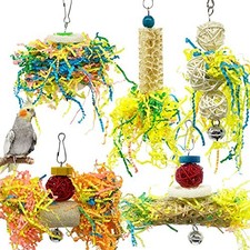 Bird Parrots Shredding Toys Parakeet Chewing Toys Bird Loofah Toys Parrot