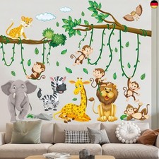 Wandtattoo Dschungel Tiere Baum Reben Wandsti...