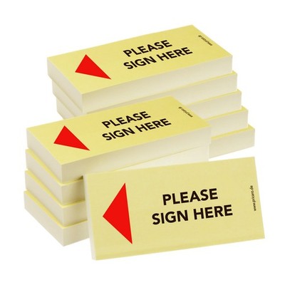 PRICARO Sticky Note ''Please sign here'', Arrow left, 100 Sheets, Set of 10