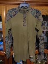 USMC DIGITAL WOODLAND MARPAT FROG COMBAT SHIRT SIZE MED REGULAR USED ZIPPER FUNC