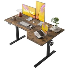Electric Standing Desk, L-Shaped 55 Inches Height Adjustable Desk, Sit and St...