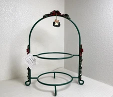 Pfaltzgraff Winterberry 2-Tier Serving Stand Metal Dessert Pie Plate Rack