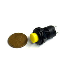 Yellow Latching 12mm push button Switch round button 12v on off pin C20 STAMP