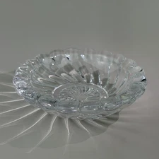 Antique Baccarat Bamboo Crystal France Clear Open Salt Cellars Dips Trinket Dish
