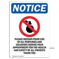 Please Refrain From With Symbol OSHA Notice Sign Metal Plastic Decal