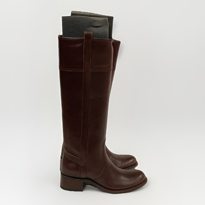 SENDRA Handmade Long Leather Cowboy Riding Boots Dark Brown Spain Women s US 7.5