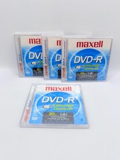 Maxell DVD-R Camcorder Sealed Discs 30 min each 1.4GB 4 pack - NEW