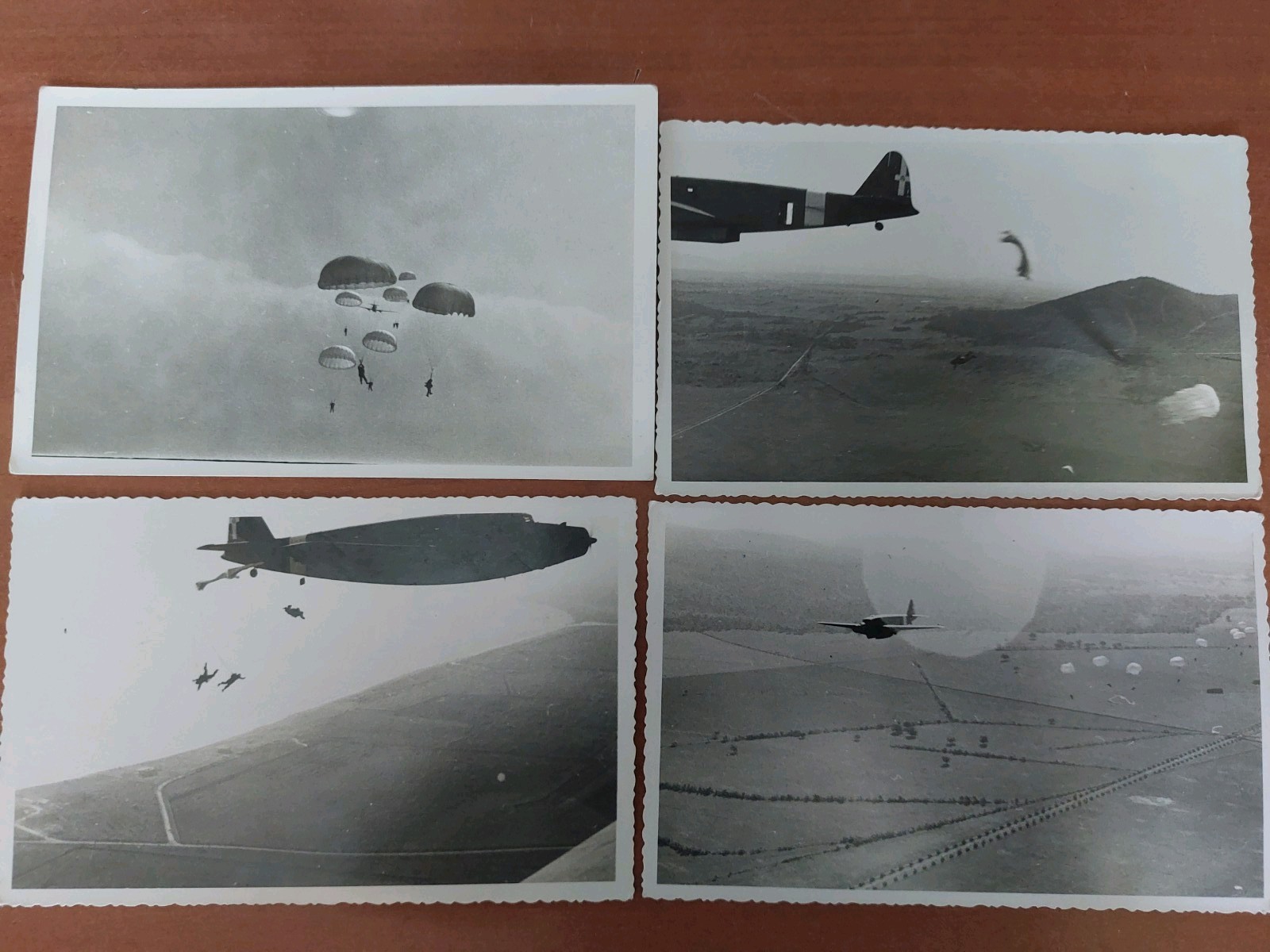 WW2 PARACADUTISTI REGIA AERONAUTICA TARQUINIA 8 FOTO FORMATO CARTOLINA