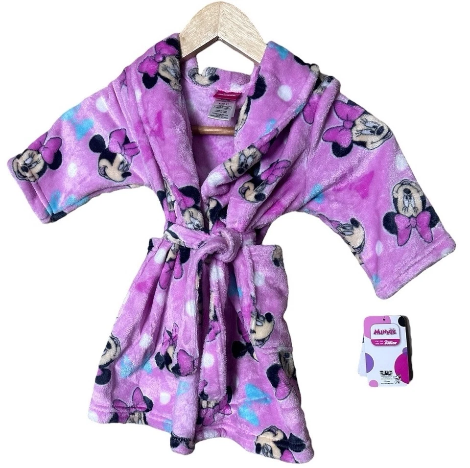 NUEVO CON ETIQUETAS Disney Minnie Mouse Cómodo Vellón Niñas Pequeñas Albornoz/Bata 2T ENVÍO RÁPIDO Foto 2 de 4