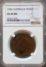 1946 Australia Penny - NGC XF45 - Semi-Key Date