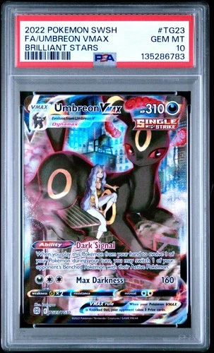 2022 POKEMON SWSH BRILLIANT STARS UMBREON VMAX TG23/TG30 FULL ART HOLO PSA 10