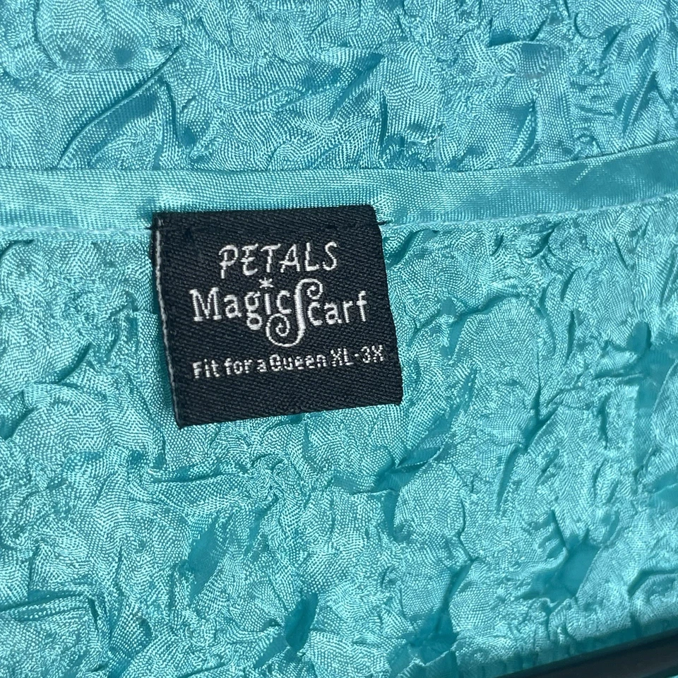 Bufanda mágica para mujer Blusa arrugada Usable Arte XL 3X Verde azulado Brillo Calce suelto Hada Foto 4 de 4