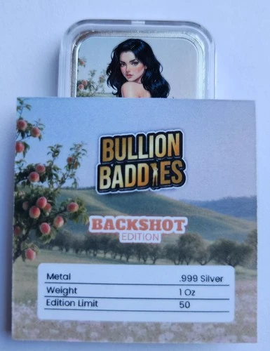 Bullion Baddies Series 1 Peachy Paula "Backshot" 1 Of 50 Silver Bar
