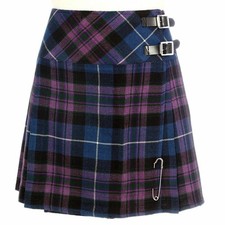 Ladies Mini Kilt Skirt Pride of Scotland Tartan Free kilt Pin UK Sizes 6 2